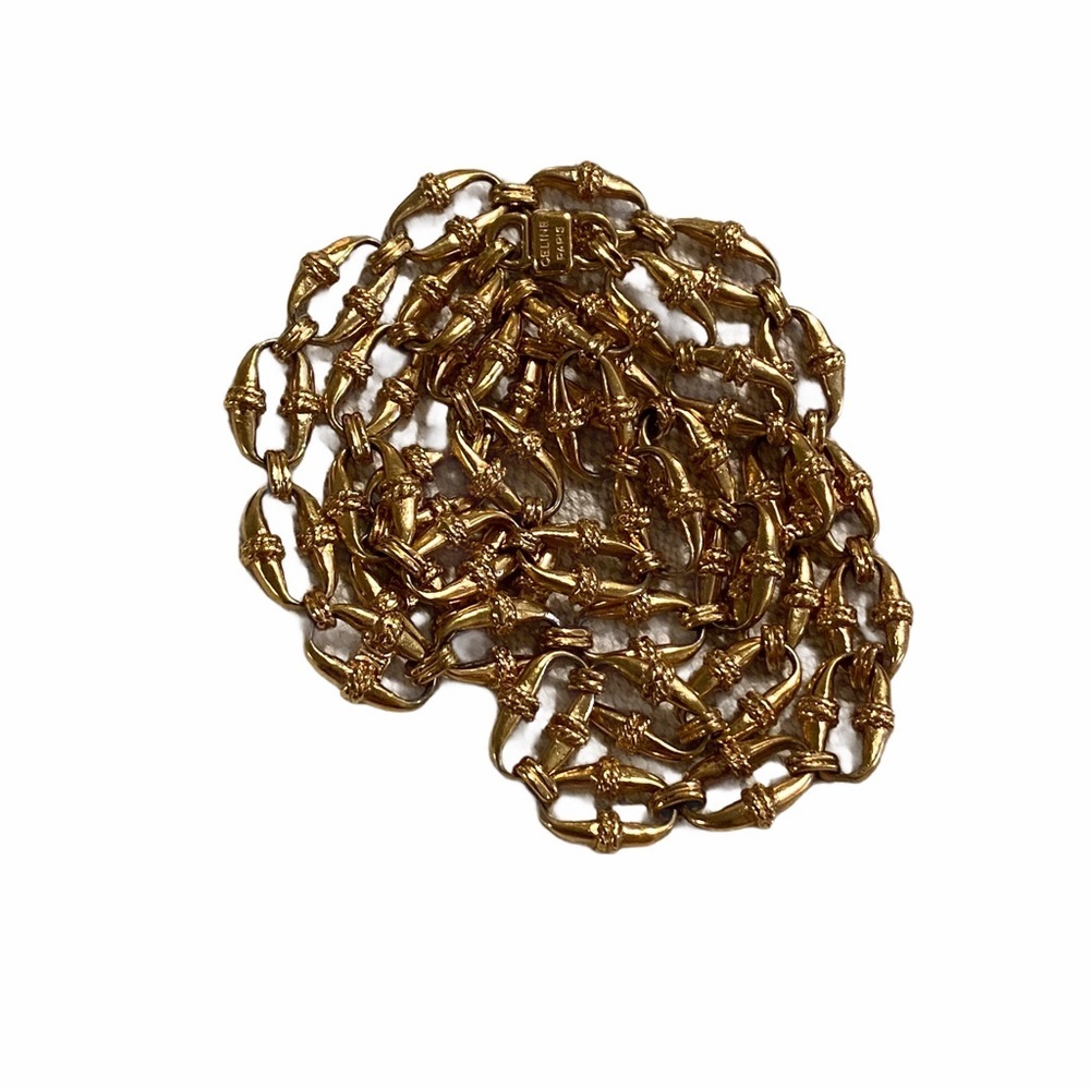 CELINE vintage gold long chin necklace - Picture 4 of 7